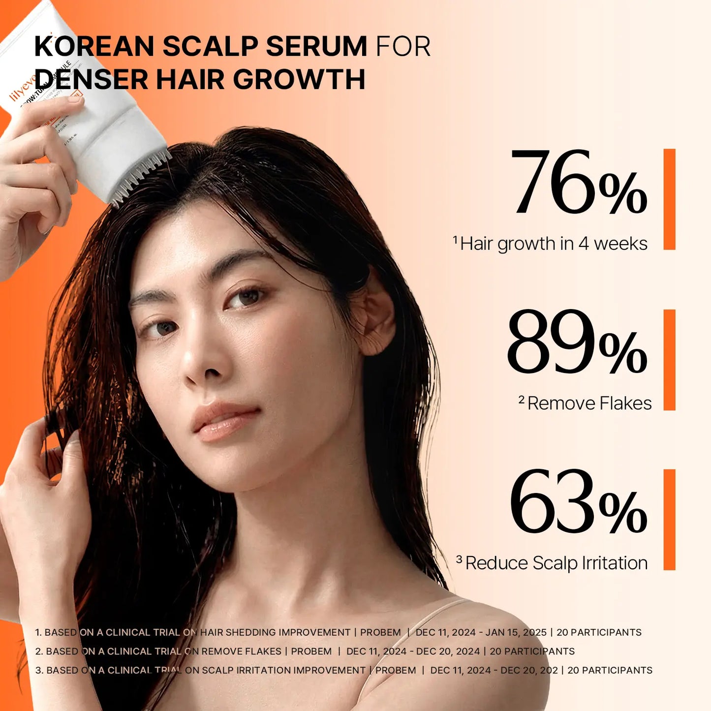 Lilyeve GROWTURN Hair Growth Serum with Built-In Brush | Exosome Scalp Serum for Hair Thickening & Strengthening, Korean Hair Care | 3.38 Fl. Oz.